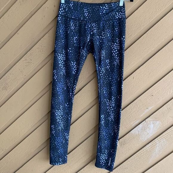 Reebok Black Polkadot Athletic Leggings - Picture 1 of 6
